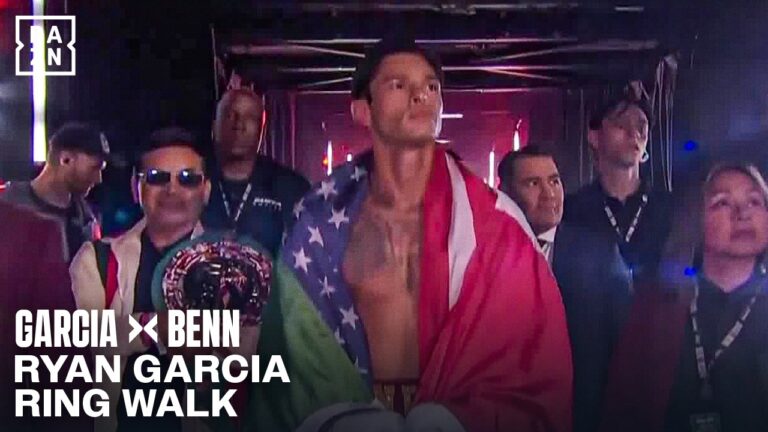 Ryan Garcia makes his ring walk against Conor Benn in Las Vegas!