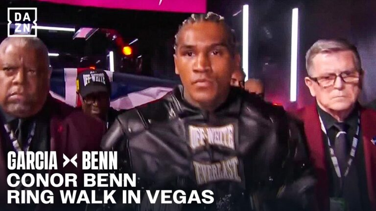 Conor Benn makes his ring walk in Las Vegas vs Ryan Garcia!