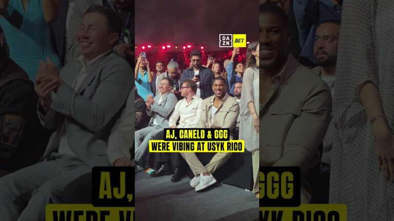 Canelo had the ultimate ringside seat in between AJ & Golovkin 🔥