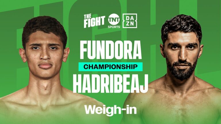SEBASTIAN FUNDORA VS. ERMAL HADRIBEAJ WEIGH IN LIVESTREAM