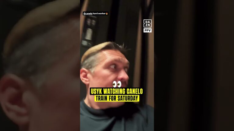 Usyk enjoying watching Canelo train ahead of his fight this Saturday! 👀