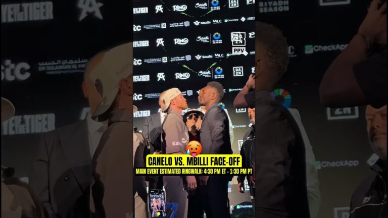 CANELO VS MBILLI FACE-OFF! MAIN EVENT RINGWALK: 4:30PM ET – 1:30PM PT