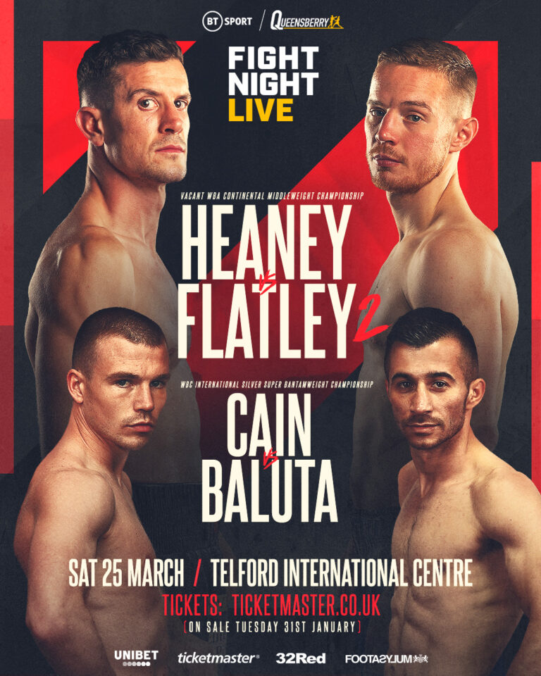 HEANEY AND FLATLEY SET FOR TELFORD REMATCH