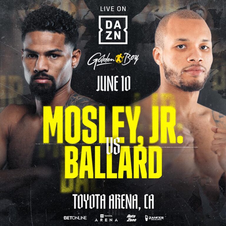 Shane Mosley Jr. to Face Dâ€™Mitrius Ballard in Middleweight Fight as Co-Main Event on Munguia vs. Derevyanchenko