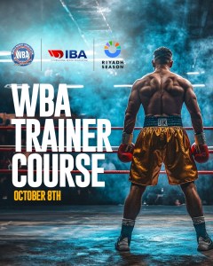 WBA trainers course will start on October 8 and will be endorsed by IBA â€“ World Boxing Association