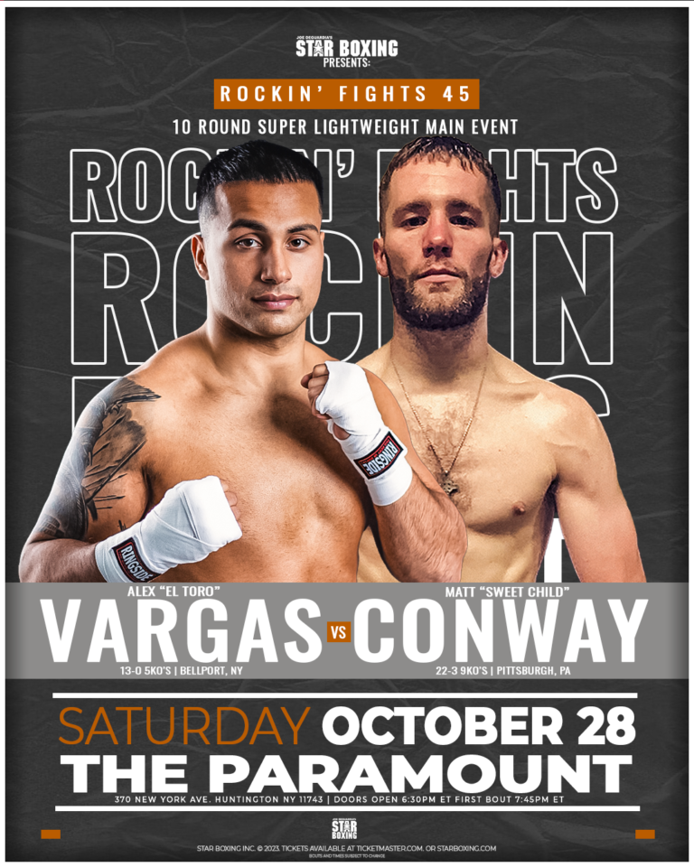 STAR BOXINGâ€™S OCTOBER 28TH â€œROCKINâ€™ FIGHTSâ€ ï»¿MAIN EVENT ANNOUNCED:
