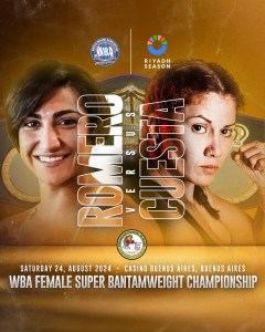 Romero and Valenzuela Cuesta for the crown at the closing match of the KO DrugsÂ  â€“ World Boxing Association