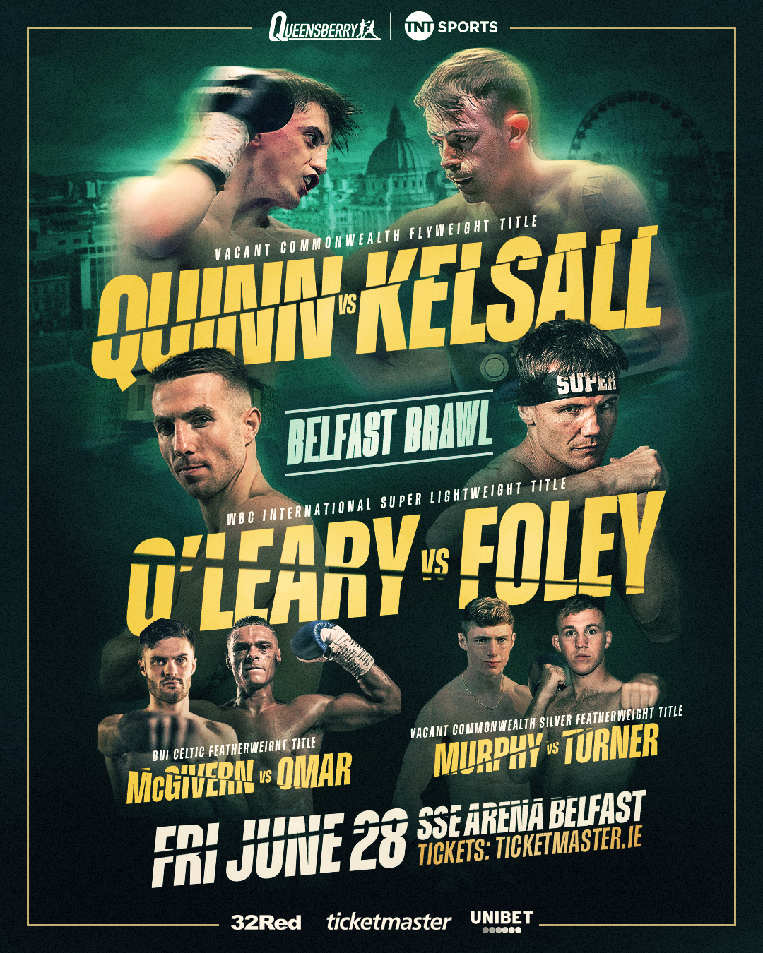 QUEENSBERRY BACK IN BELFAST, 28 JUNE