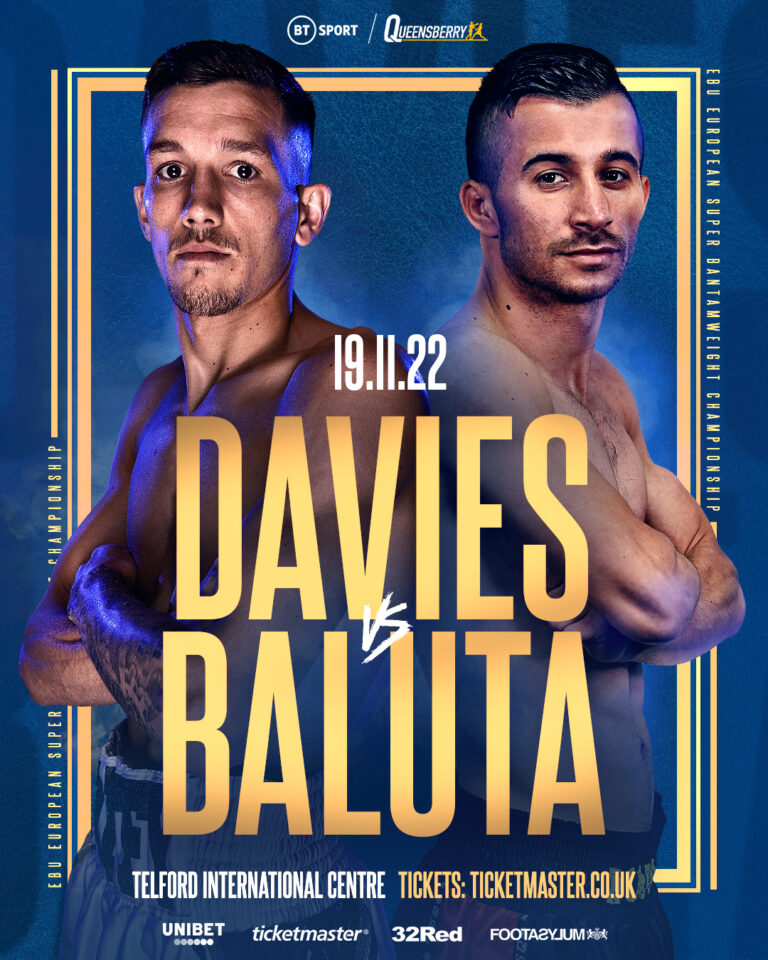 DAVIES & BALUTA TO BATTLE FOR EURO GLORY IN TELFORD, 19 NOVEMBER