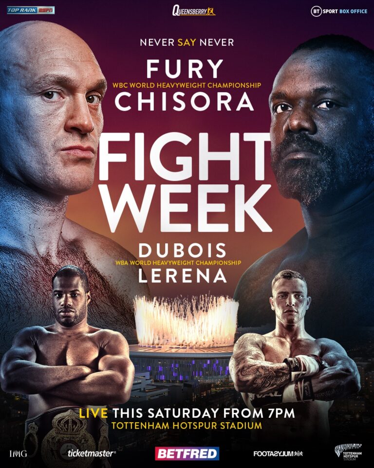IT’S FURY VS CHISORA FIGHT WEEK – FULL SCHEDULE & CARD