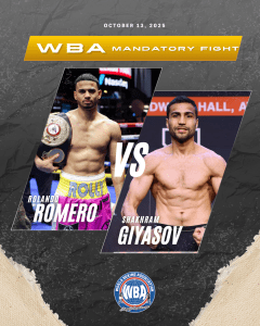 WBA Orders Romero vs. Giyasov â€“ World Boxing Association