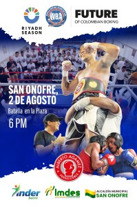 WBA Future of Colombian Boxing in San Onofre on August 3rdÂ  â€“ World Boxing Association
