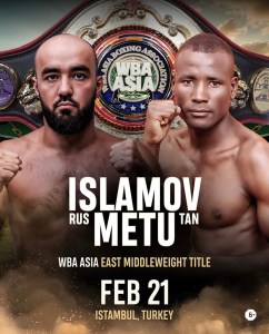 Islamov Returns to Face Metu for WBA Asia East belt â€“ World Boxing Association
