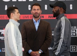 Madrimov and Soro face to face at a press conference â€“ World Boxing Association