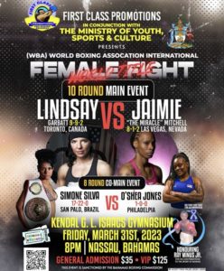 Mitchell-Garbatt for the WBA International belt in the BahamasÂ  â€“ World Boxing Association