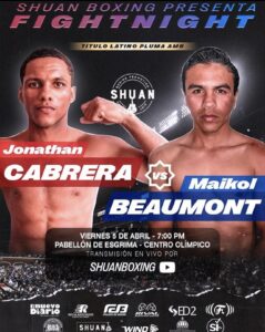 Cabrera and Beaumont this Friday for the WBA Fedecaribe belt â€“ World Boxing Association
