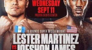 Martinez and James for the WBA Continental Latin America – World Boxing Association