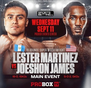 Martinez and James for the WBA Continental Latin America â€“ World Boxing Association