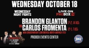 Glanton and Fromenta fight for WBA Continental North America belt at Probox event – World Boxing Association