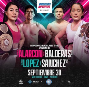Alarcon defends her WBA belt against Balderas on September 30 in Mexico CityÂ  â€“ World Boxing Association