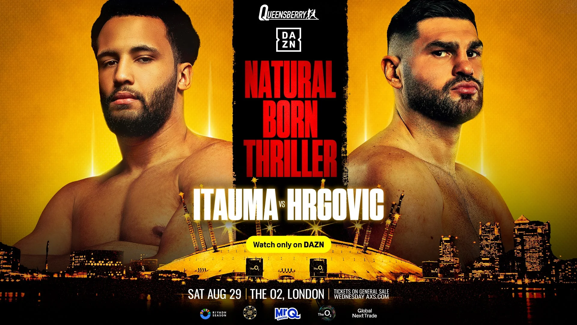 ITAUMA V HRGOVIC SET FOR THE O2 ON AUGUST 29