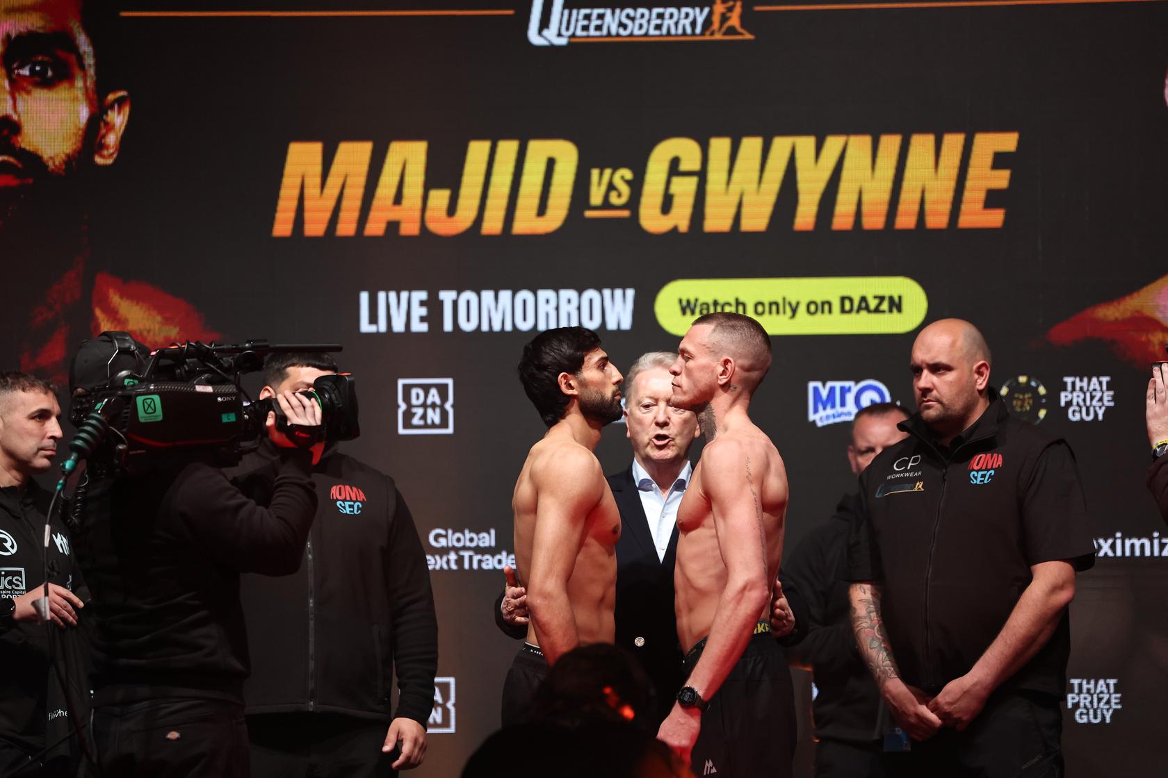 Khaleel Majid and Gavin Gwynne square off after making weight in Manchester