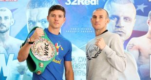 Luke Campbell and Derry Mathews at the Press Conference