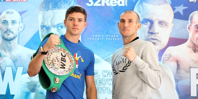 Luke Campbell and Derry Mathews at the Press Conference