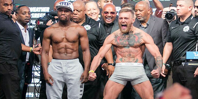 Mayweather vs McGregor weighin