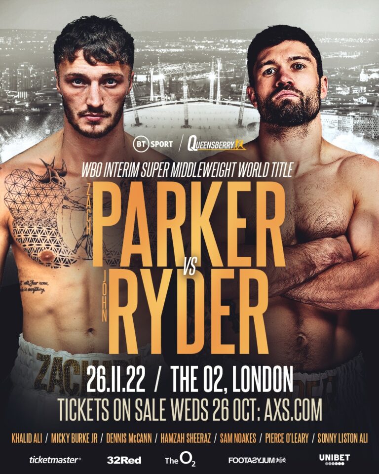 PARKER VS RYDER ALL SET FOR 26 NOVEMBER AT THE 02