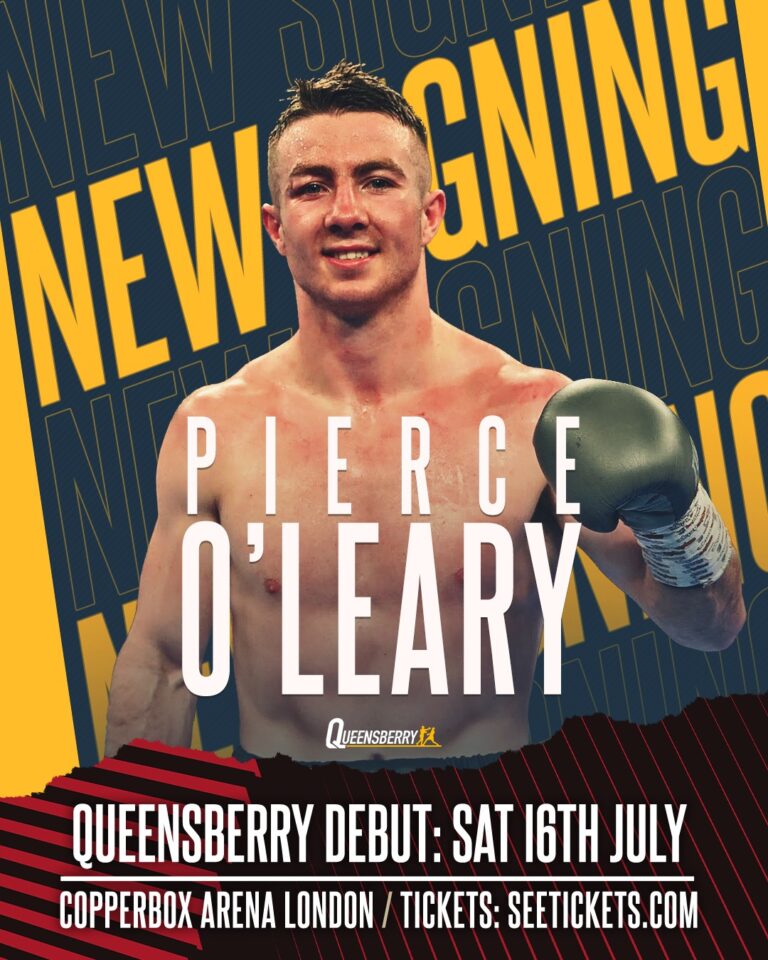 PIERCE O’LEARY LINKS UP WITH QUEENSBERRY