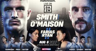 SMITH LANDS BRITISH TITLE SHOT AGAINST O’MAISON IN SHEFFIELD

              16 June 2022