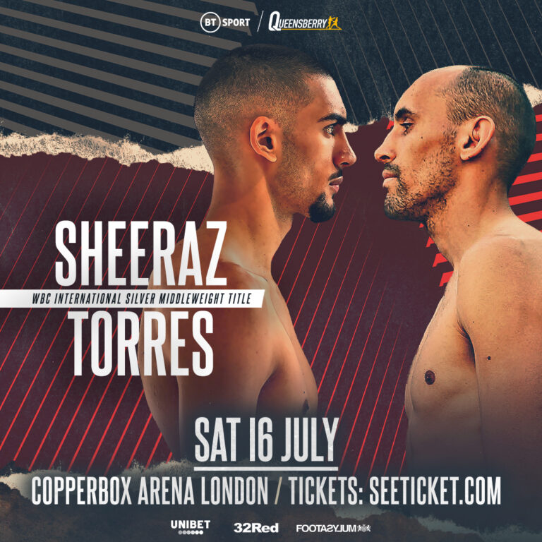 STEP-UP FOR SHEERAZ AT THE COPPER BOX, JULY 16