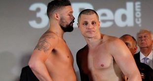 Tony Bellew B.J. Flores at the Weigh in