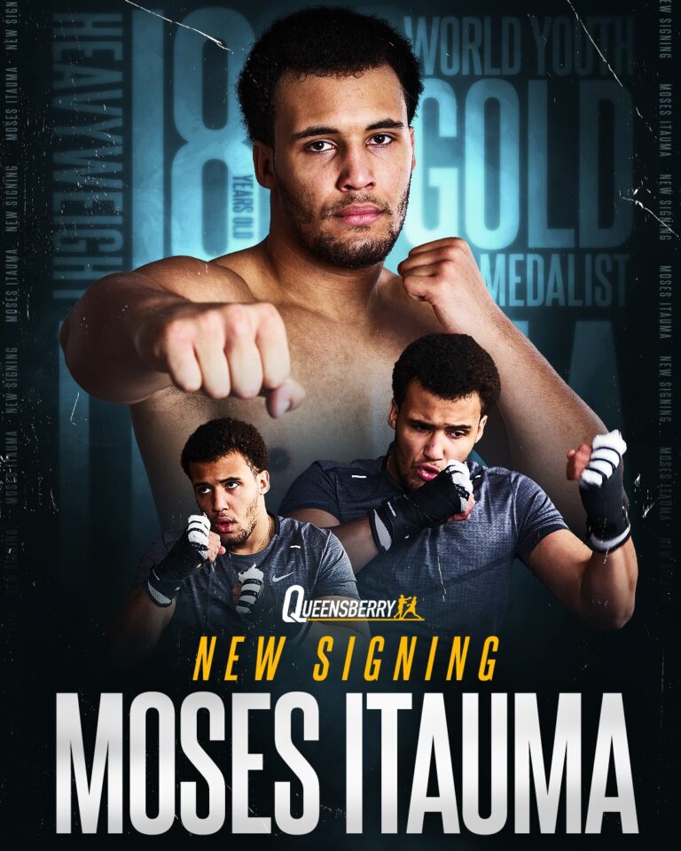 WORLD YOUTH CHAMPION MOSES ITAUMA SIGNS WITH QUEENSBERRY