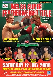  DaviesvsArthur poster1 Sanigar Boxing: Davies vs. Arthur For Welsh Title July 12 In Newport