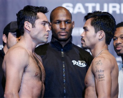  DeLaHoyaPacquiaoWeighIn31 Boxing Weights: Oscar De La Hoya vs. Manny Pacquiao