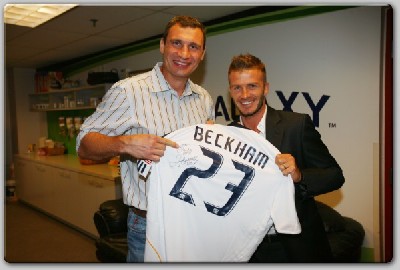  VitaliBeckham1 Boxing Meets Soccer: Beckham Teams With Vitali In Los Angeles