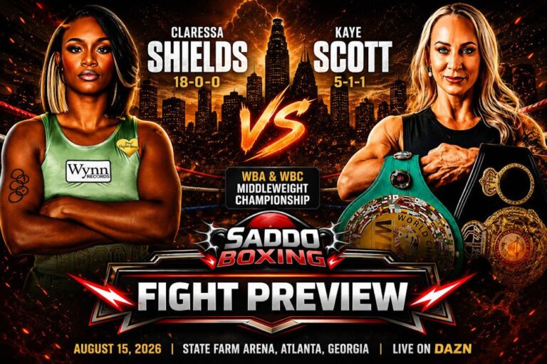 Claressa Shields vs Kaye Scott WBA and WBC middleweight title fight preview in Atlanta