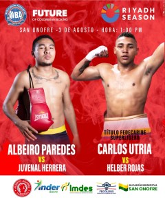 WBA Future returns on Saturday in San Onofre, ColombiaÂ  â€“ World Boxing Association
