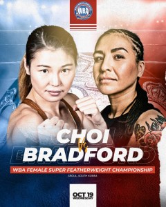 Choi-Bradford on Wednesday in Seoul for the WBA belt â€“ World Boxing Association