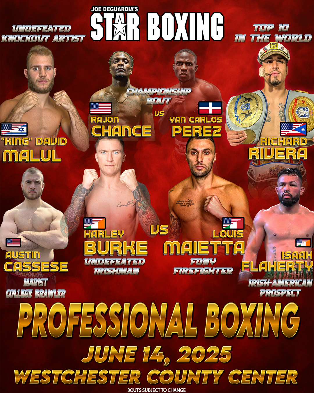 STAR BOXING at Westchester County Center June 14