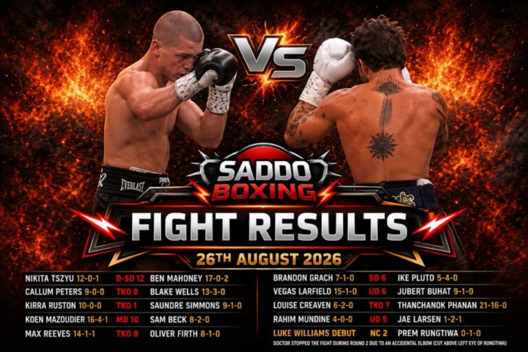 Nikita Tszyu and Ben Mahoney in action during their 12-round split decision draw on the Gold Coast.