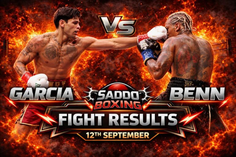 Ryan Garcia lands a punch on Conor Benn during their WBC welterweight title fight in Las Vegas on 12 September 2026