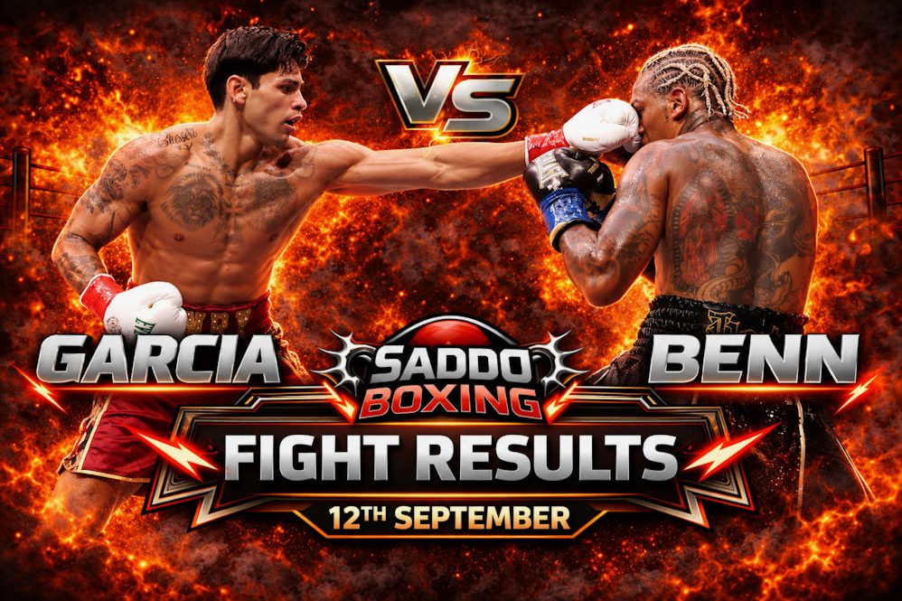 Ryan Garcia lands a punch on Conor Benn during their WBC welterweight title fight in Las Vegas on 12 September 2026