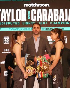 Face to face between Karen Carabajal and Katie Taylor â€“ World Boxing Association