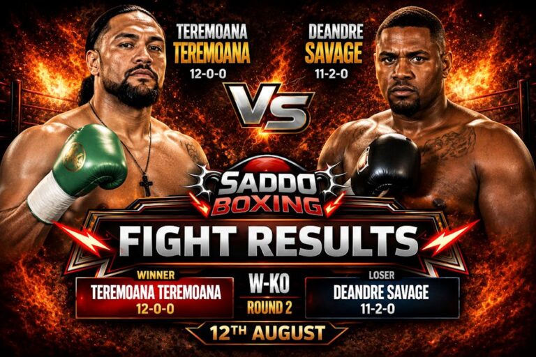 Teremoana Teremoana defeats DeAndre Savage by second-round knockout in their heavyweight fight