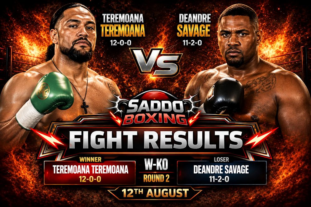 Teremoana Teremoana defeats DeAndre Savage by second-round knockout in their heavyweight fight